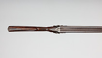Double-Barreled Side-by-Side Tube-Lock Shotgun with Case, Joseph Manton (British, Grantham, Lincolnshire 1766–1835 London), Steel, wood (walnut, mahogany), horn, brass, silver, British, London