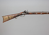 Flintlock Rifle with Case and Bullet Mould Made for Colonel Jacob Bates (1746–1836), Silas Allen Jr. (American, Shrewsbury, Massachusetts, 1785–1868), Steel, silver, brass, wood, silver wire, American, Shrewsbury, Massachusetts