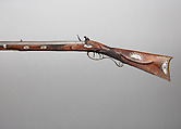 Flintlock Rifle with Case and Bullet Mould Made for Colonel Jacob Bates (1746–1836), Silas Allen Jr. (American, Shrewsbury, Massachusetts, 1785–1868), Steel, silver, brass, wood, silver wire, American, Shrewsbury, Massachusetts