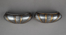 Toe Caps for a Pair of Foot Defenses (Sabatons), Steel, gold, German