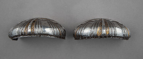 Toe Caps for a Pair of Foot Defenses (Sabatons), Steel, gold, German, Augsburg