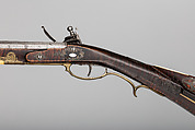 Flintlock Longrifle, Jacob Kuntz (American, Allentown, Pennsylvania 1780–1876 Philadelphia, Pennsylvania), Wood (maple), steel, iron, brass, silver, bone, horn, American, Philadelphia