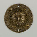 Pair of Bit Bosses, Copper alloy, gold, Italian