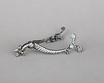 Rowel Spur (Left), Iron alloy, tin, Spanish or German