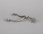 Rowel Spur (Left), Iron alloy, silver, British