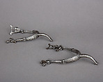 Pair of Rowel Spurs, Iron alloy, silver, German