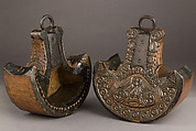 Pair of Stirrups, Wood, iron, Mapuche
