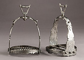 Pair of Stirrups, Iron, copper, German or Netherlandish