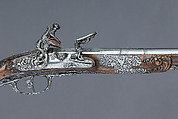 Pair of Flintlock Pistols, Giovan Battista Francino (Italian, Brescia, active second half of 17th century), Steel, wood (walnut), wool, Italian, Brescia