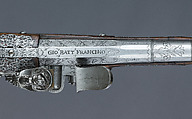 Pair of Flintlock Pistols, Giovan Battista Francino (Italian, Brescia, active second half of 17th century), Steel, wood (walnut), wool, Italian, Brescia
