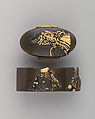 Sword-Hilt Collar and Pommel (Fuchigashira), Copper-silver alloy (shibuichi), gold, copper-gold alloy (shakudō), Japanese