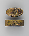 Sword-Hilt Collar and Pommel (Fuchigashira), Gold, Japanese