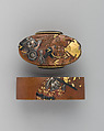 Sword-Hilt Collar and Pommel (Fuchigashira), Copper, gold, copper-gold alloy (shakudō), Japanese
