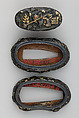 Sword-Hilt Collar and Pommel (Fuchigashira), Copper-gold alloy (shakudō), gold, copper-silver alloy (shibuichi), Japanese
