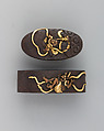 Sword-Hilt Collar and Pommel (Fuchigashira), Iron, gold, Japanese