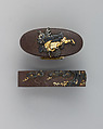 Sword-Hilt Collar and Pommel (Fuchigashira), Iron, gold, Japanese