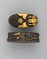 Sword-Hilt Collar and Pommel (Fuchigashira), Iron, gold, silver, Japanese