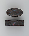 Sword-Hilt Collar and Pommel (Fuchigashira), Iron, copper-gold alloy (shakudō), Japanese