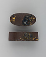 Sword-Hilt Collar and Pommel (Fuchigashira), Iron, gold, silver, copper-gold alloy (shakudō), copper, Japanese