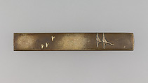 Knife Handle (Kozuka), Copper-silver alloy (shibuichi), gold, Japanese