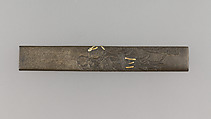 Knife Handle (Kozuka), Copper-silver alloy (shibuichi), gold, Japanese