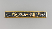 Knife Handle (Kozuka), Copper-gold alloy (shakudō), gold, silver, white gold, Japanese