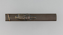 Knife Handle (Kozuka), Ichijosai Hironaga (Hirotoshi) (Japanese, died ca. 1800–25), Copper-silver alloy (shibuichi), gold, copper, Japanese