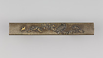 Knife Handle (Kozuka), Copper-silver alloy (shibuichi), gold, Japanese