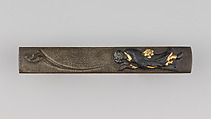 Knife Handle (Kozuka), Copper-silver alloy (shibuichi), gold, Japanese