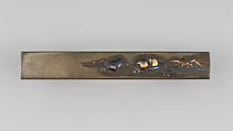 Knife Handle (Kozuka), Marukawa Hiroyoshi (Japanese, died 1841 or 1842), Copper-silver alloy (shibuichi), gold, silver, copper-gold alloy (shakudō), Japanese