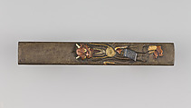 Knife Handle (Kozuka), Hamano Toshihiro (Japanese, died 1861), Copper-silver alloy (shibuichi), gold, silver, copper, Japanese