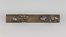 Knife Handle (Kozuka), Hamano Haruyuki (Japanese, died ca.1830), Copper-silver alloy (shibuichi), gold, silver, copper, copper-gold alloy (shakudō), Japanese