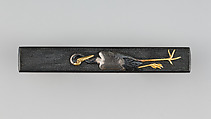 Knife Handle (Kozuka), Copper-gold alloy (shakudō), gold, silver, Japanese