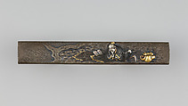 Knife Handle (Kozuka), Ichijosai Hironaga (Hirotoshi) (Japanese, died ca. 1800–25), Copper-silver alloy (shibuichi), gold, silver, copper, copper-gold alloy (shakudō), Japanese