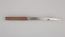 Knife Handle (Kozuka) with Blade, Copper, copper-gold alloy (shakudō), gold, steel, wood, Japanese