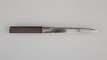 Knife Handle (Kozuka) with Blade, Iron, steel, wood, gold, Japanese