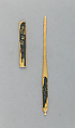 Knife Handle (Kozuka) and Hair Dressing Tool (Kōgai), Copper-gold alloy (shakudō), gold, silver, Japanese