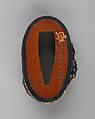 Sword-Hilt Collar and Pommel (Fuchigashira), Copper-gold alloy (shakudō), gold, Japanese