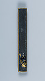 Set of Knife Handles (Kozuka) with Emblems of the Five Seasonal Festivals, 45.24.16, .18, and .19 inscribed by Gotō Kenjō (Japanese, 1586–1663, seventh-generation Gotō master), Copper-gold alloy (shakudō), gold, silver, copper, Japanese