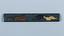 Set of Sword Fittings (Mitokoromono), Gotō Mitsumori (Keijō) (Japanese, 1741–1804, fourteenth-generation Gotō master), Copper-gold alloy (shakudō), gold, silver, copper, Japanese