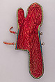 Pair of Arm Guards, Steel, gold, velvet, textile, copper alloy, Indian