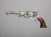 Colt Dragoon Percussion Revolver, Third Model, serial no. 13096, Samuel Colt (American, Hartford, Connecticut 1814–1862), Steel, brass, silver, wood (walnut), American, Hartford, Connecticut