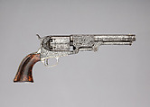 Colt Dragoon Percussion Revolver, Third Model, serial no. 13096, Samuel Colt (American, Hartford, Connecticut 1814–1862), Steel, brass, silver, wood (walnut), American, Hartford, Connecticut