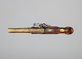Flintlock Pistol, Probably James Grice (British, London, recorded 1793–96)  , or Joseph or William Grice, British, Birmingham, Steel, wood (walnut), brass, horn, British, London or Birmingham