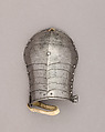 Composed Armor, Right pauldron (shoulder defense) marked by Matthes Deutsch (German, Landshut, documented 1485–1505), Steel, iron, copper alloy (latten), leather, brass, European, Italian and German