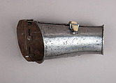 Composed Armor, Right pauldron (shoulder defense) marked by Matthes Deutsch (German, Landshut, documented 1485–1505), Steel, iron, copper alloy (latten), leather, brass, European, Italian and German