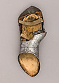 Composed Armor, Right pauldron (shoulder defense) marked by Matthes Deutsch (German, Landshut, documented 1485–1505), Steel, iron, copper alloy (latten), leather, brass, European, Italian and German