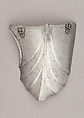 Composed Armor, Right pauldron (shoulder defense) marked by Matthes Deutsch (German, Landshut, documented 1485–1505), Steel, iron, copper alloy (latten), leather, brass, European, Italian and German