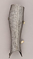 Composed Armor, Right pauldron (shoulder defense) marked by Matthes Deutsch (German, Landshut, documented 1485–1505), Steel, iron, copper alloy (latten), leather, brass, European, Italian and German