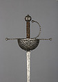 Cup-Hilted Rapier, Steel, brass, French